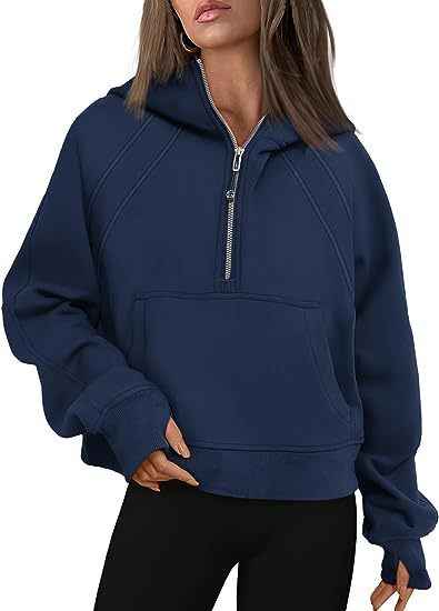 Zipper Hoodie for Women with Pockets – Warm, Loose Fit
