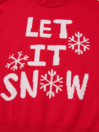 Lounge-ready Let It Snow Christmas sweater for casual holiday days