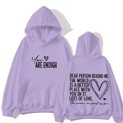 Love Letter Hoodie – Hood Up Comfort, Fall to Spring