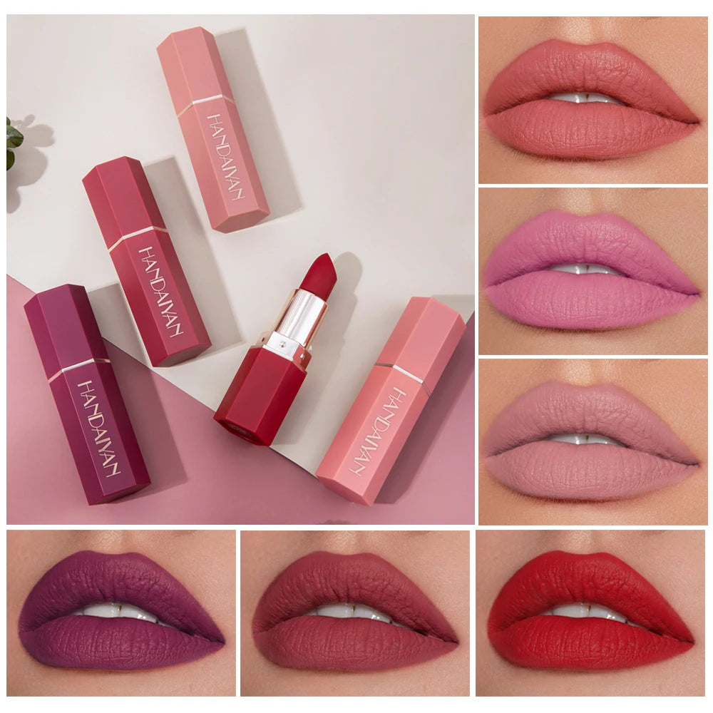 Matte Lipstick – 6 Colors, Non-Fading All Day