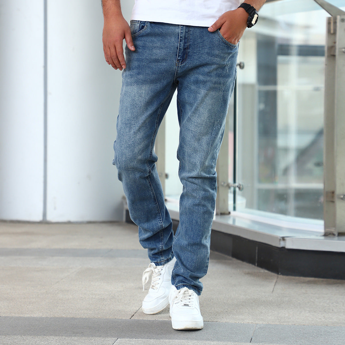 Men’s Stretch Skinny Jeans – Korean-inspired silhouette for teens