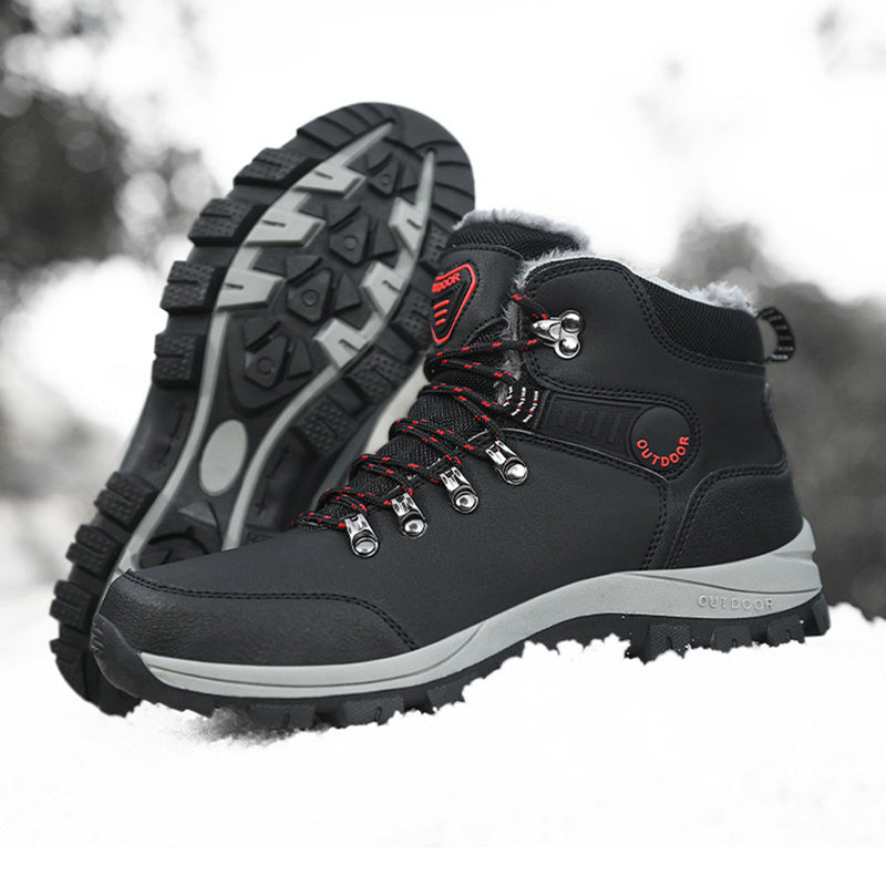 Men’s Winter Snow Boots – Synthetic Leather Water Shield