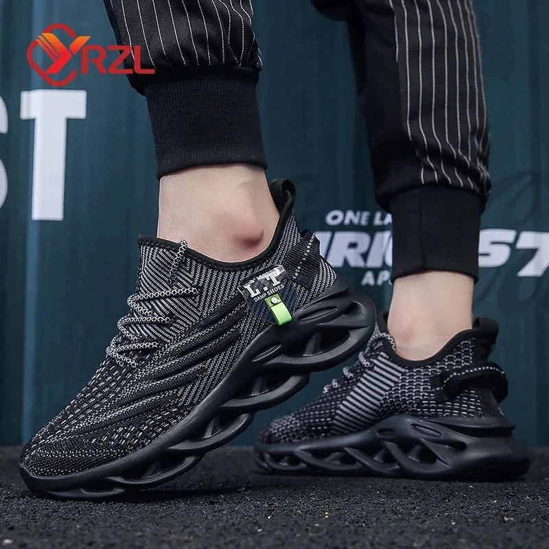 Men’s black running shoes – casual streetwear and training look