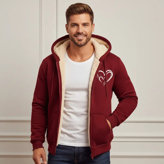 Men's fleece lined sweater interior thermal lining thickness