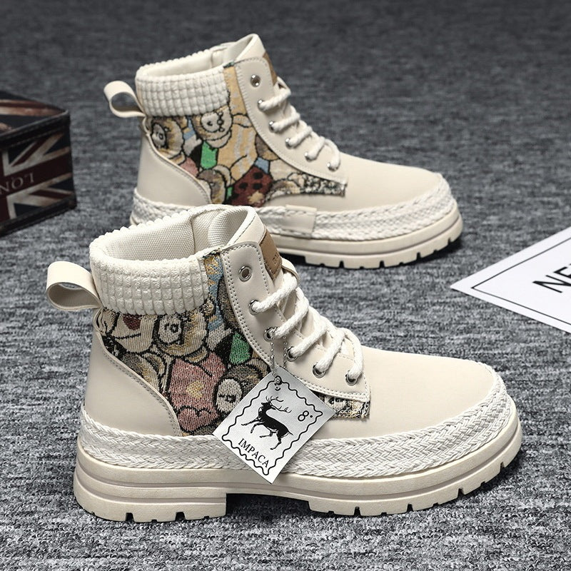 Men’s high top work boots – durable stitching and toe cap