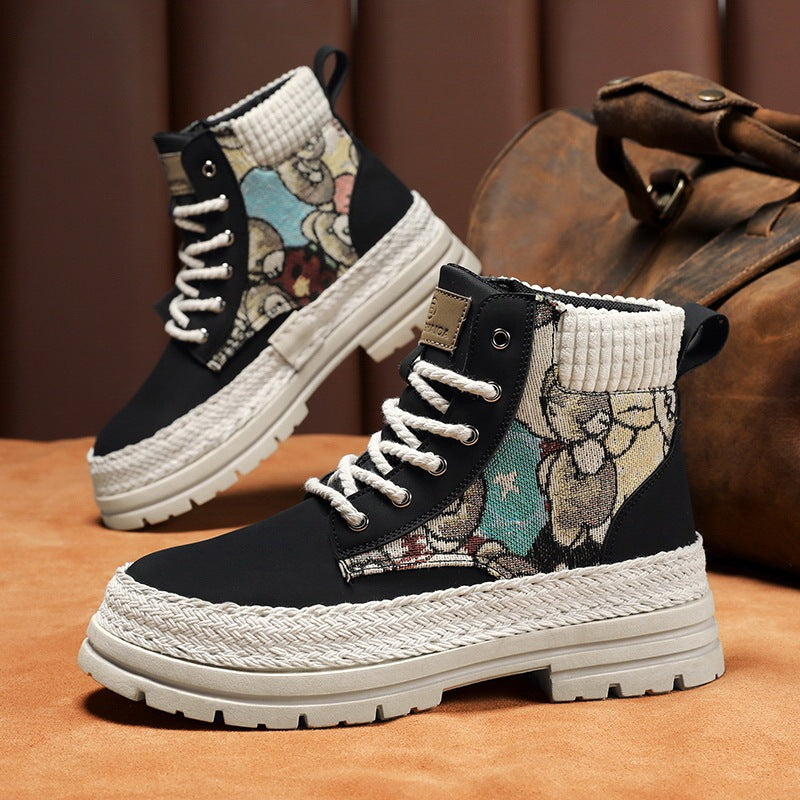 Men’s high top work boots – streetwear fit with cargo pants