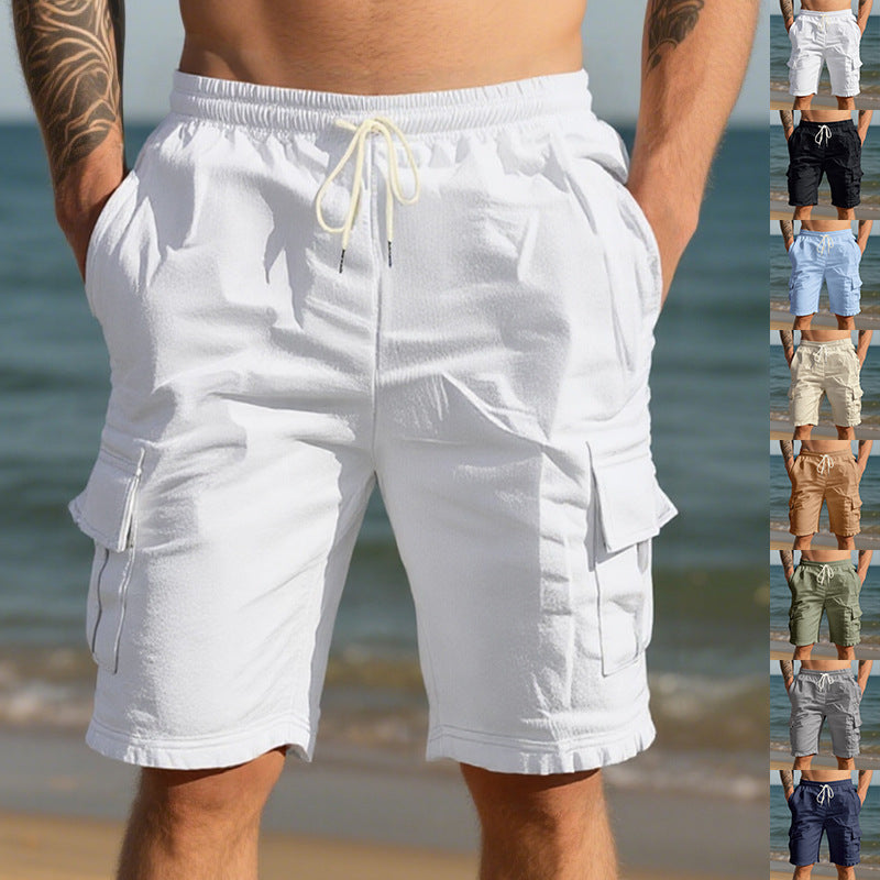 Men’s Linen Shorts – Breathable Beachwear with Pockets