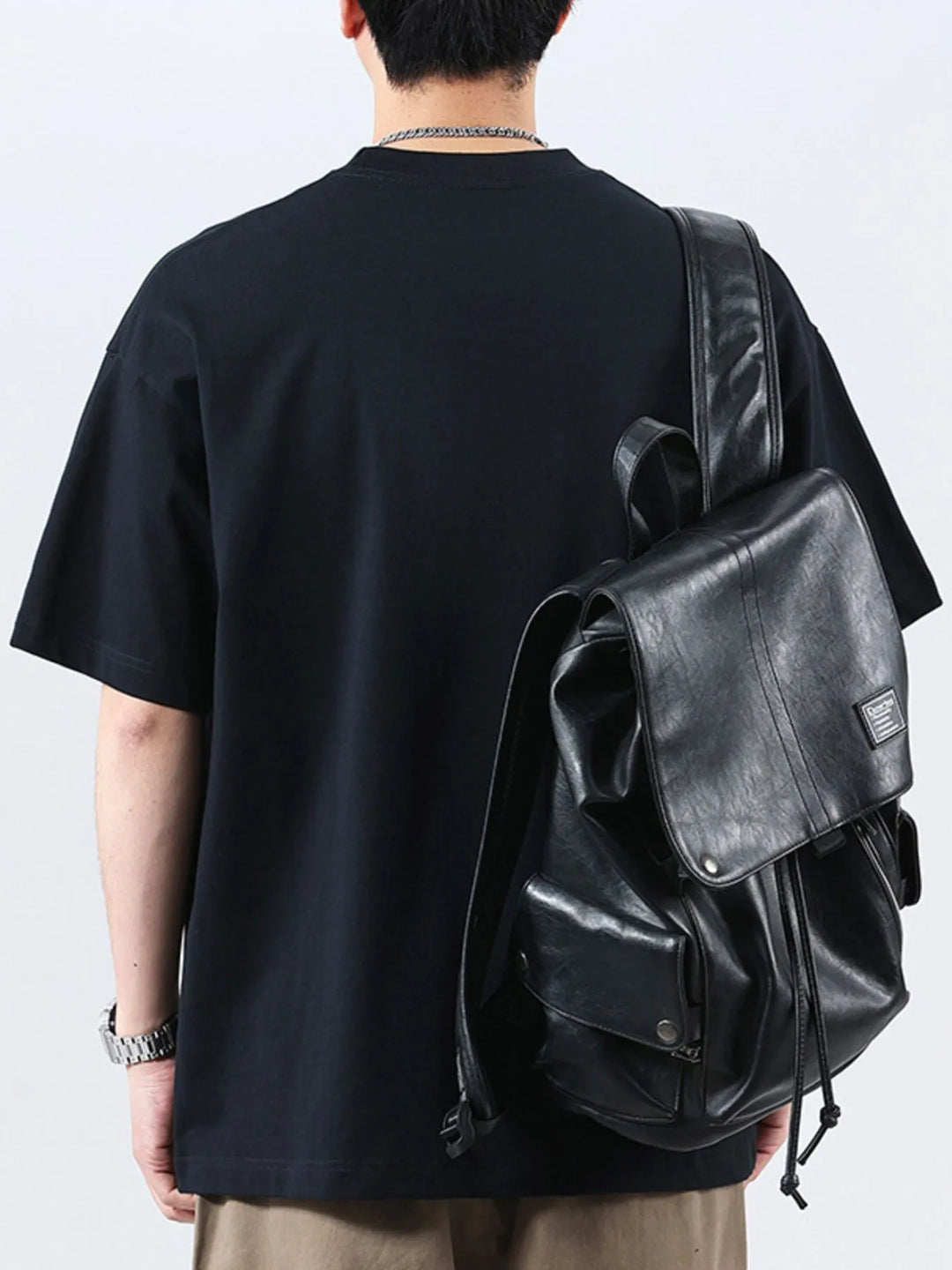 Men’s plus size t-shirt in brown – casual street style, oversized silhouette, soft cotton-spandex blend