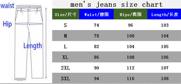 Men’s slim straight-leg jeans – close-up fabric texture and neat stitching