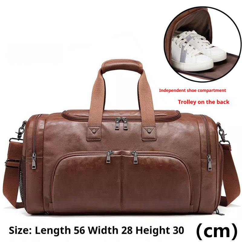 Men’s travel bag – black minimal design with reinforced stitching