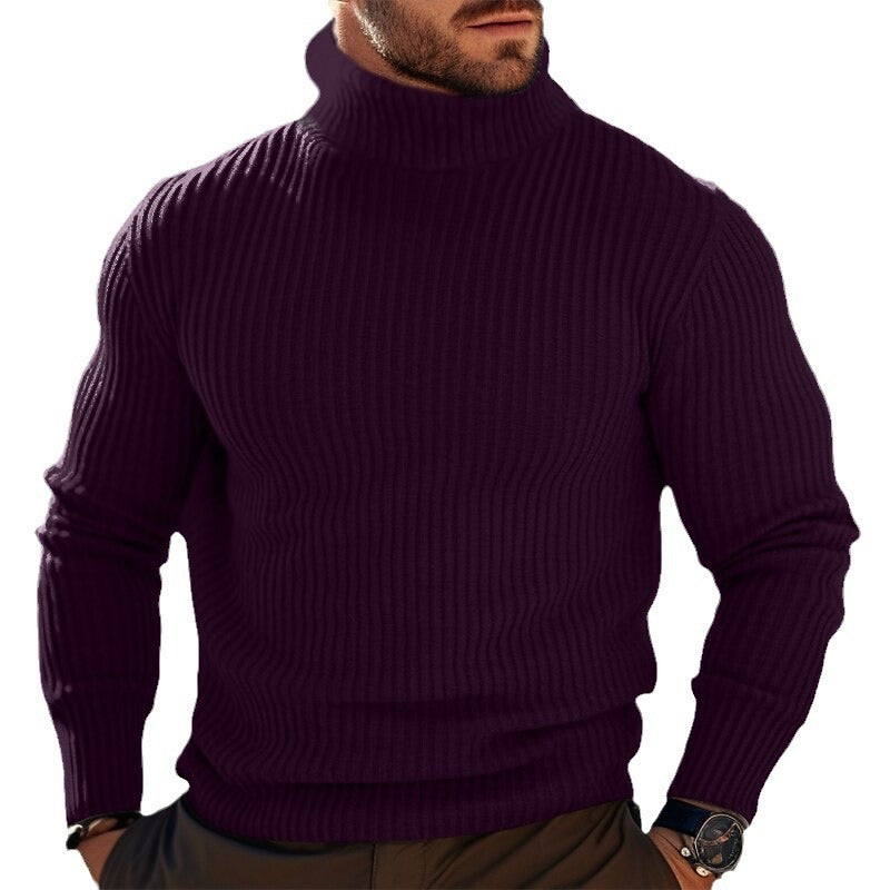 Men’s turtleneck sweater in dark gray – regular fit, everyday style