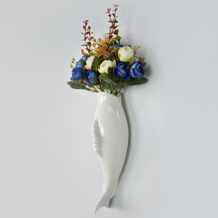 Minimalist White Wall Vase – Perfect for Bedroom &amp; Entrance

