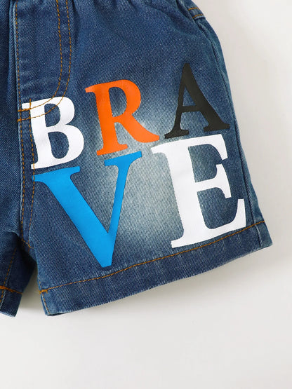 Mix-and-Match Wardrobe – Kids Denim Shorts Set with Sneakers

