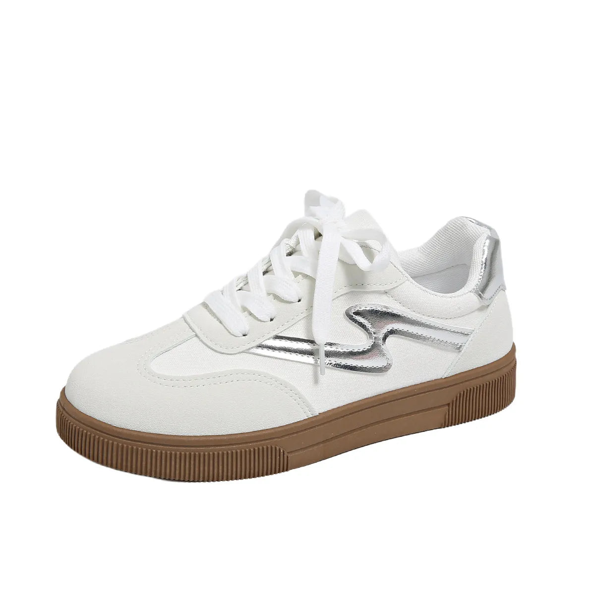 “Monochrome Platform Women Sneakers -Minimalist Flats, Maximum Impact”

