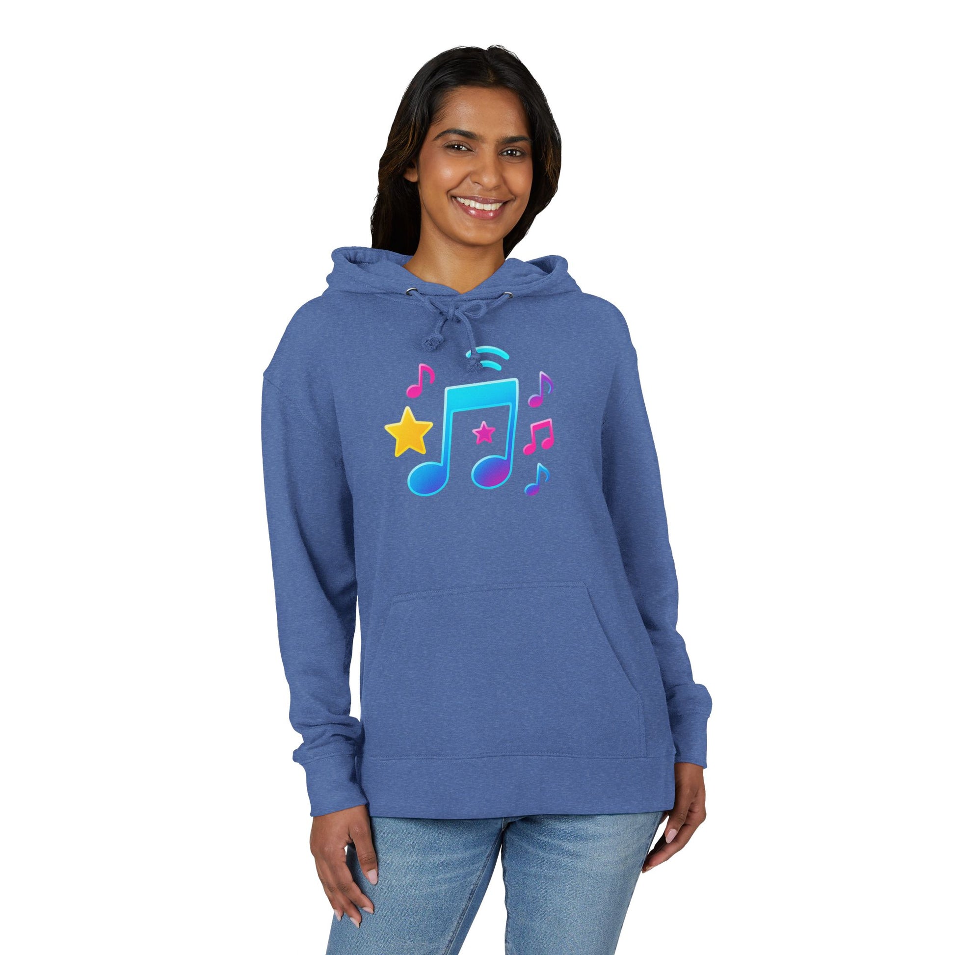 Musical Notes Unisex Hoodie for Music Fans – Front View


