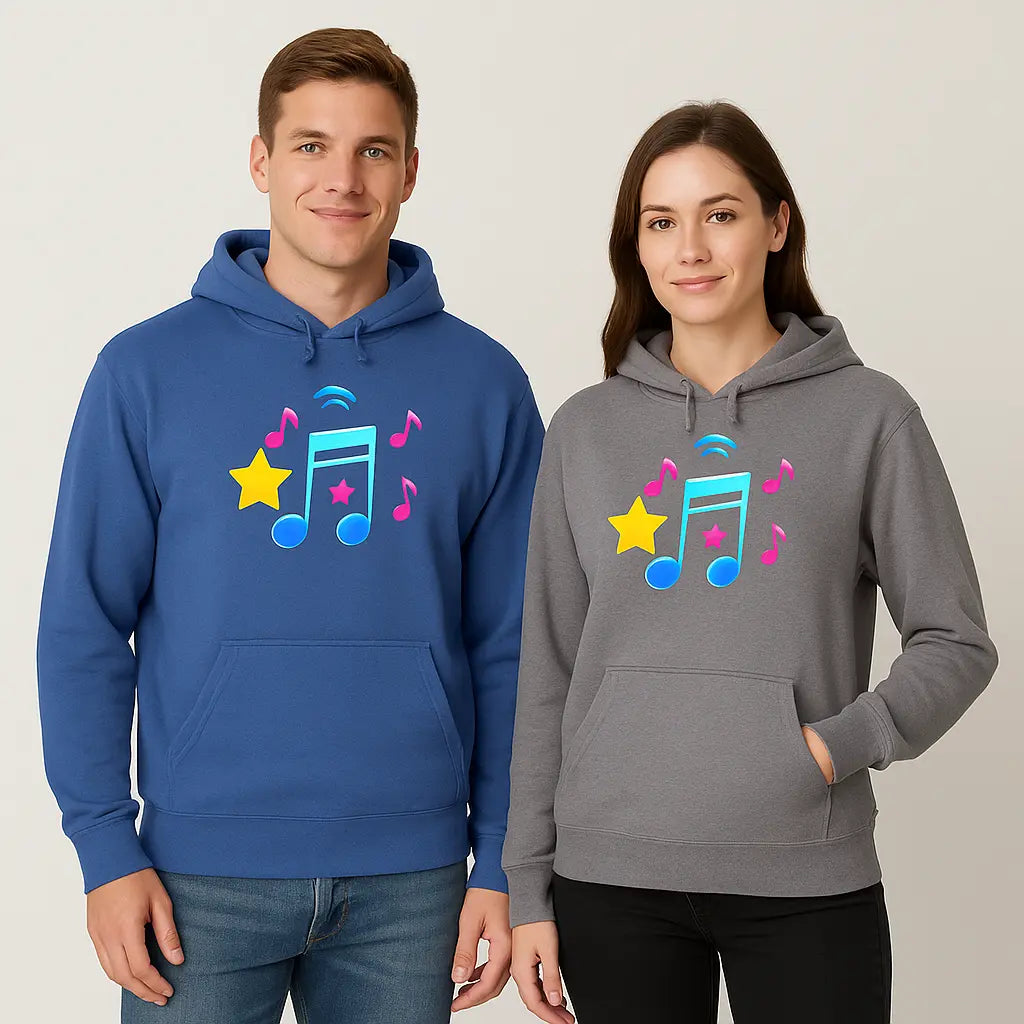 Musical Notes Unisex Hoodie for Music Fans – Front View


