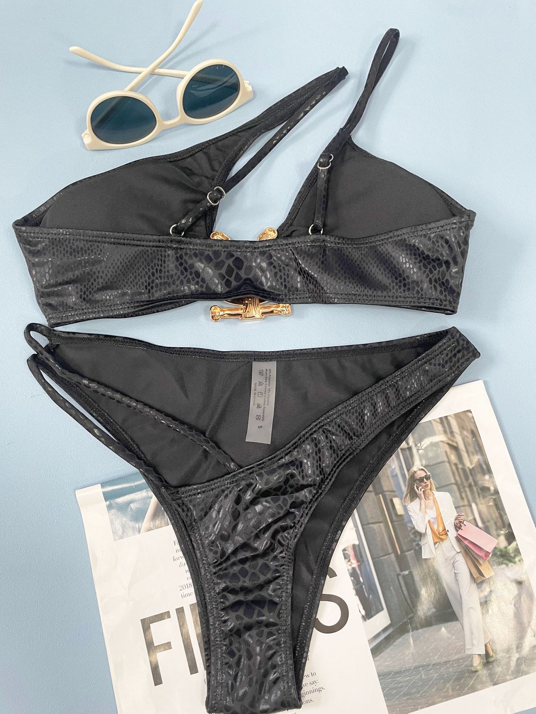 Serpentine Pattern Bikini Women Snake Print Swimsuit Set