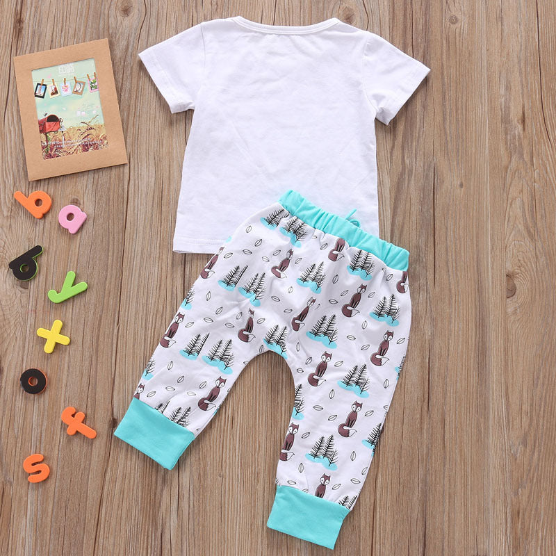 Newborn Baby Clothes Set – Stretch Waist Pants &amp; Comfy Tee for 0–24M