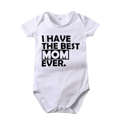 Newborn Baby Romper – Mom Print and Dad Print Color Options