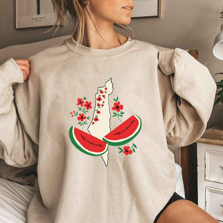 Funny Watermelon Sweatshirt - Loose Fit for Women
