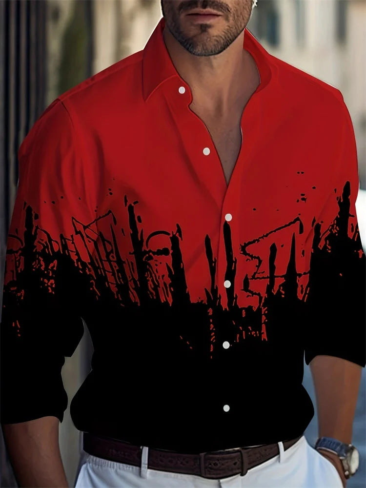 Hawaiian Style Men's Long Sleeve Shirt