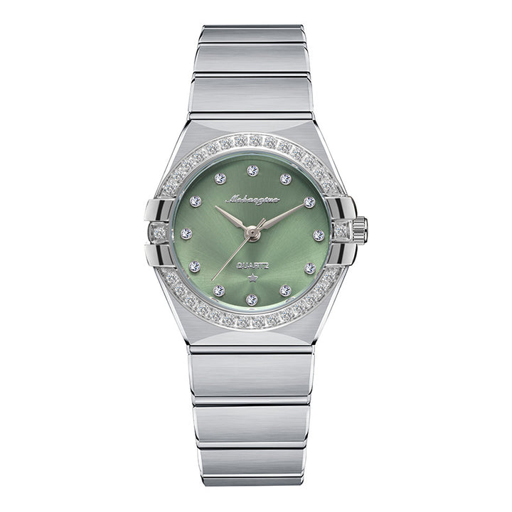 Steel band watch product image showing another visible angle