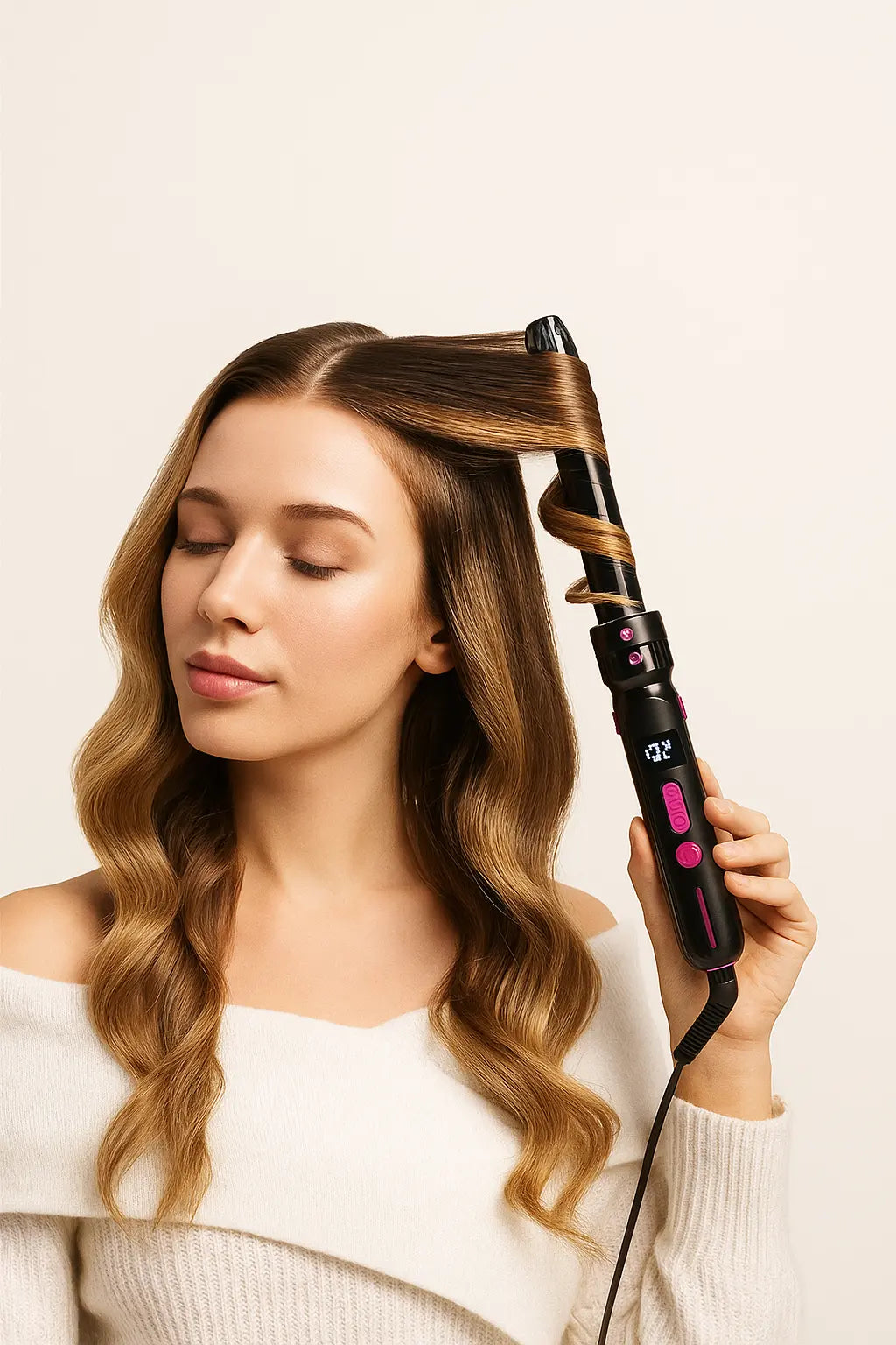 PTC Fast Heating Curling Wand – ceramic curly hair stick for quick & smooth results