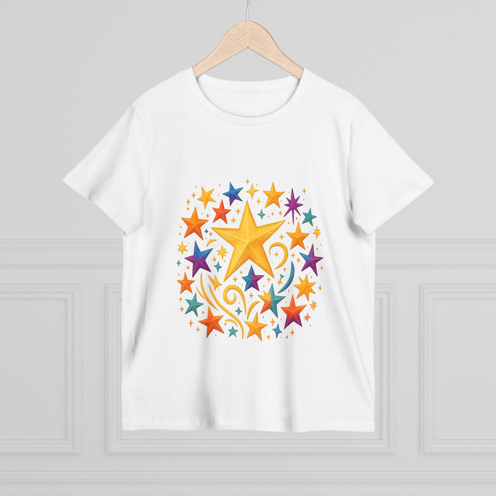 Packaged cotton star shirt ready for festive gift giving

