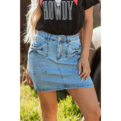 Trendy High Waist Denim Skirt - Chic A-Line Style