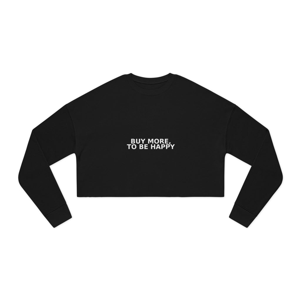 Pastel lavender cropped sweatshirt made of a 60% cotton, 40% polyester blend, neatly folded.

