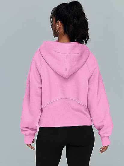 Zipper Hoodie for Women with Pockets – Warm, Loose Fit