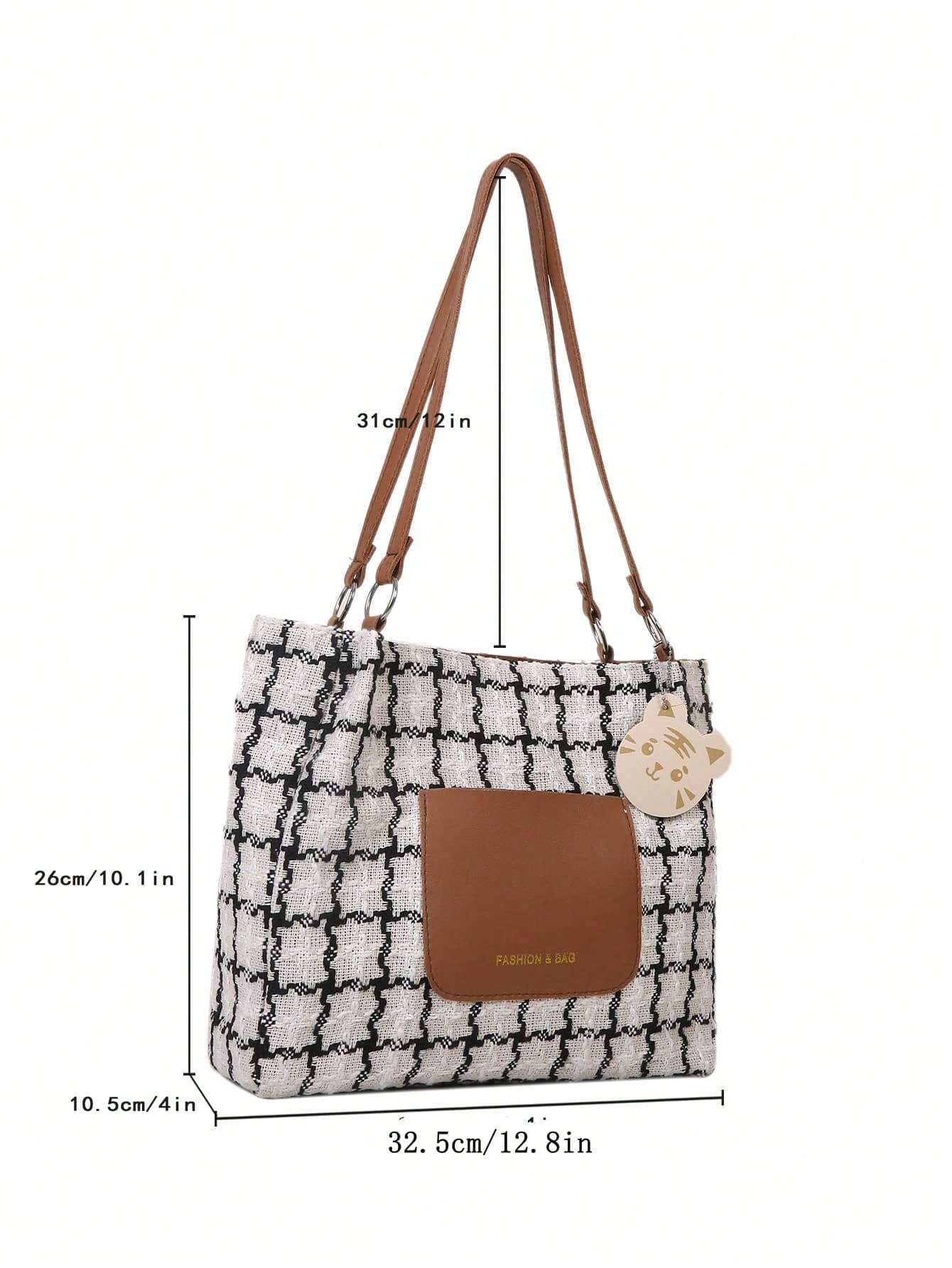 Plaid Shoulder Bag – On-shoulder fit for commuting