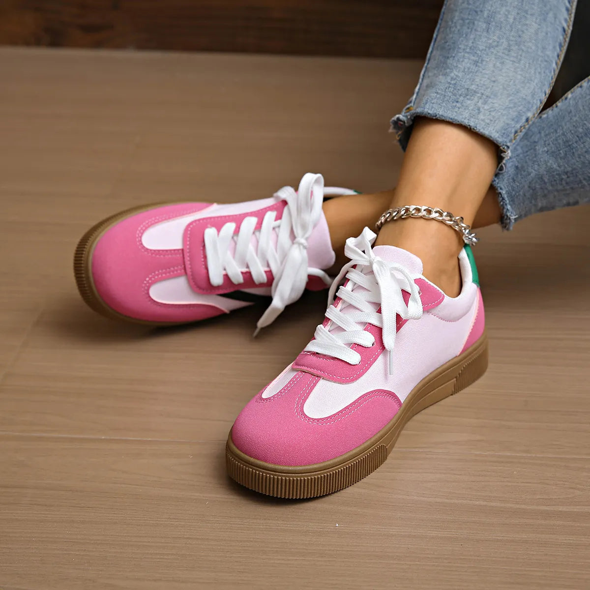 “Platform Women Sneakers with Suede & PU Leather Accents”

