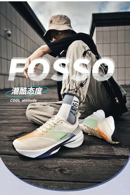 Platform men’s sneakers – patchwork design, modern street vibe