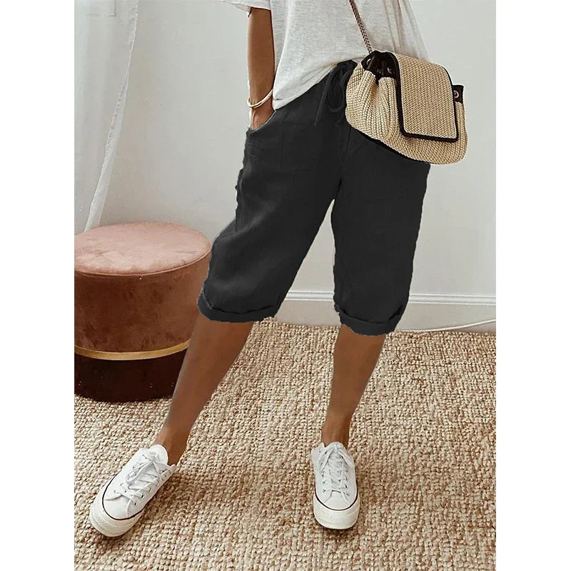 Plus size high waist shorts – relaxed harem silhouette, easy move