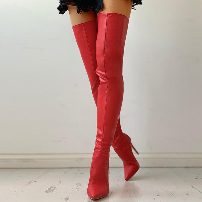 Plus size women’s boots – over-knee stiletto in black, EU 34–48