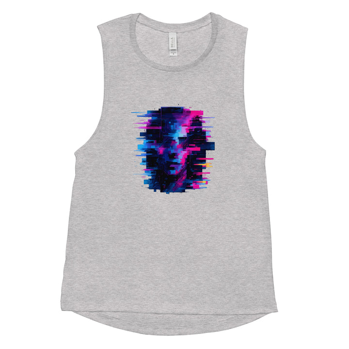 Post-workout portrait: athlete wiping sweat while ladies’ muscle tank remains dry and airy.

