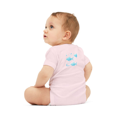 Premium Cotton Baby Bodysuit – Ocean Print, All-Day Comfort

