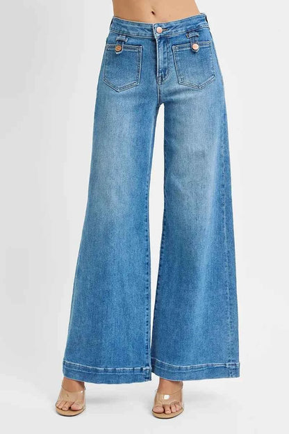Woman Risen Plus-Size Mid-Rise Wide-Leg Jeans