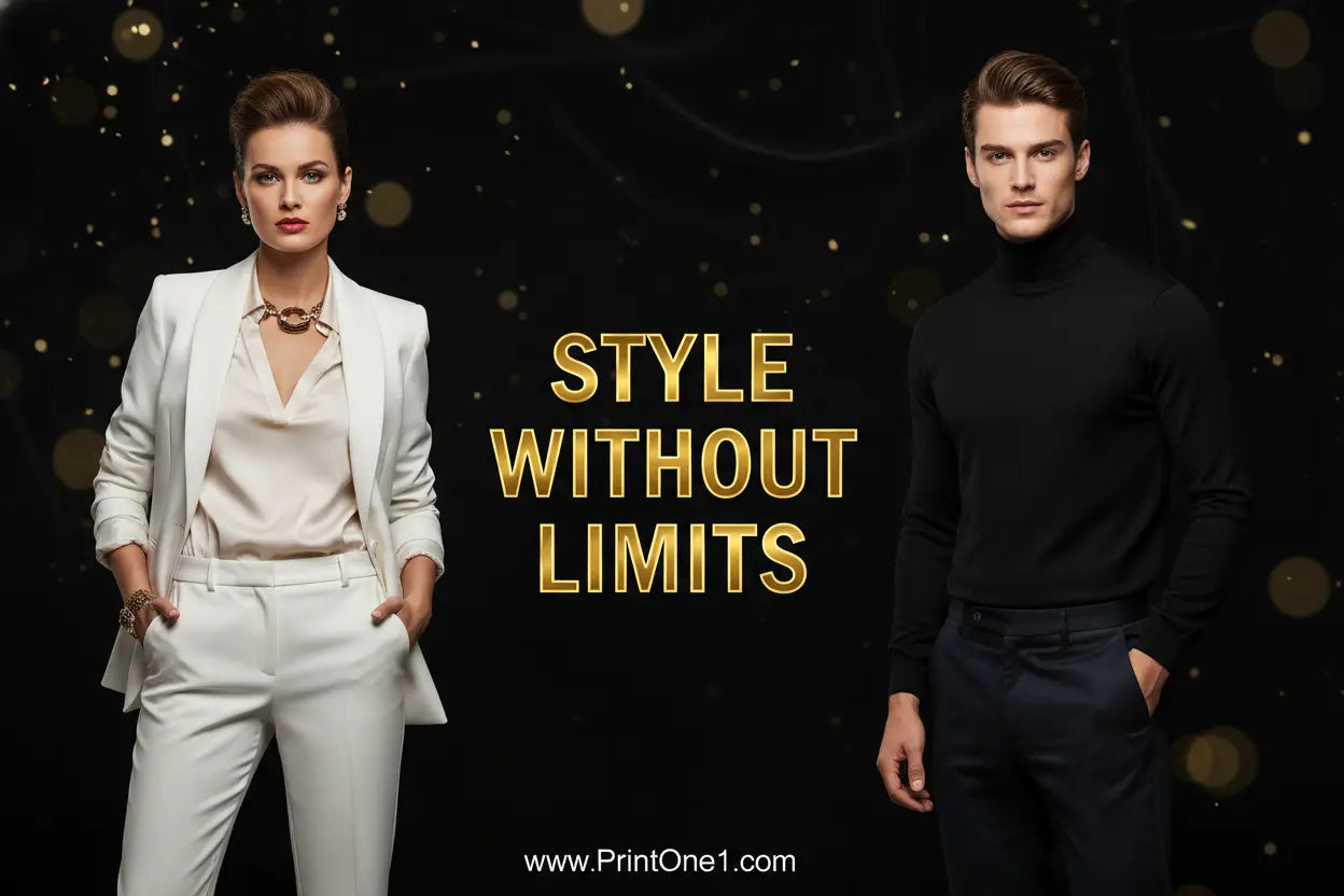 Premium men's and women's fashion collection at PrintOne1.com - Style Without Limits
