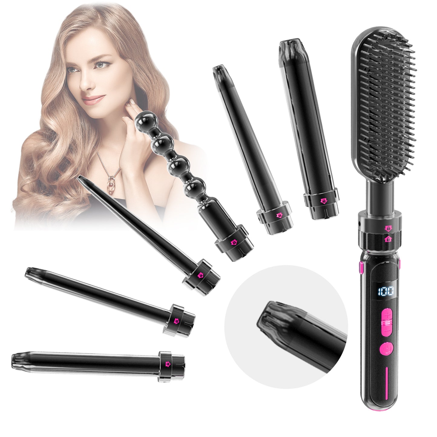Professional ceramic curly hair stick – 30 heat levels for every hair type