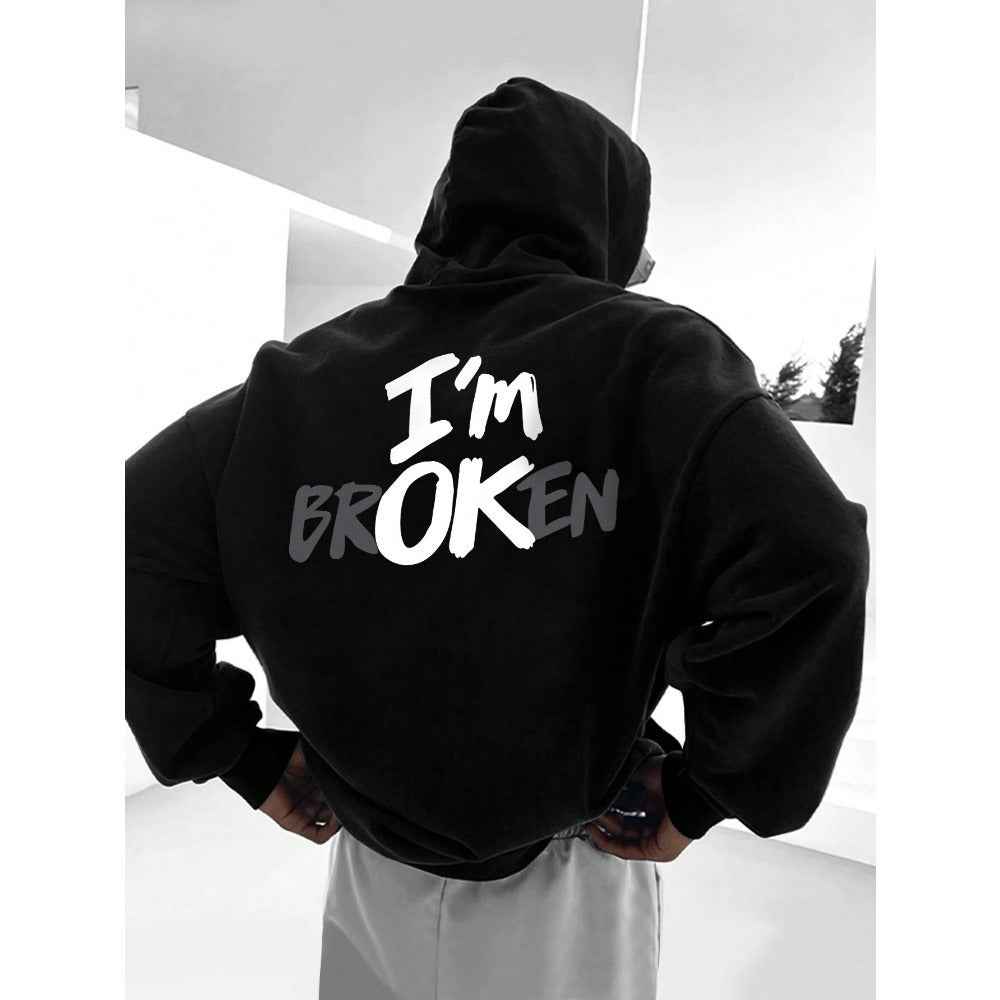 I'm OK" 3D Hoodie – Bold Black Streetwear Style