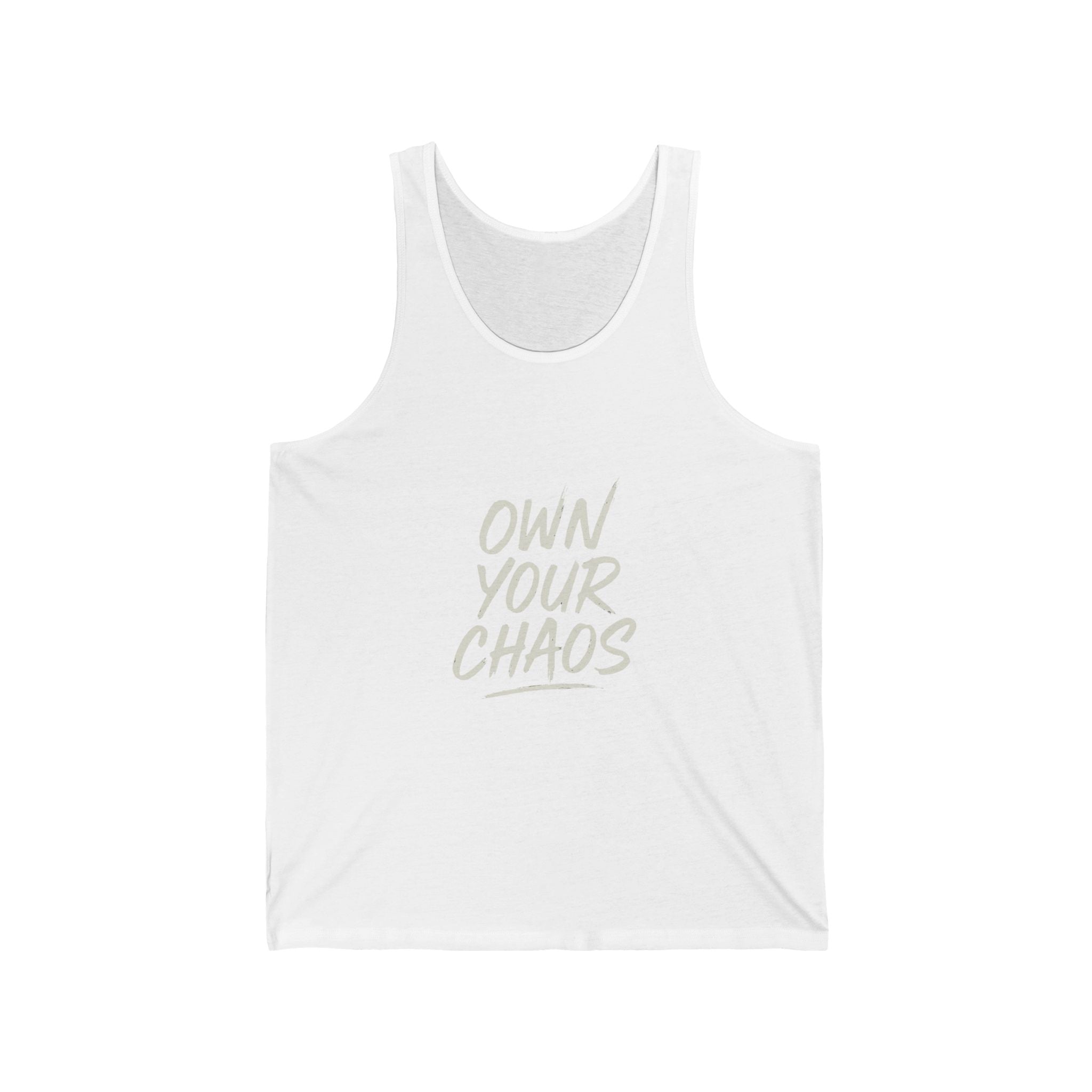 Bold unisex tank with inspiring typography design

