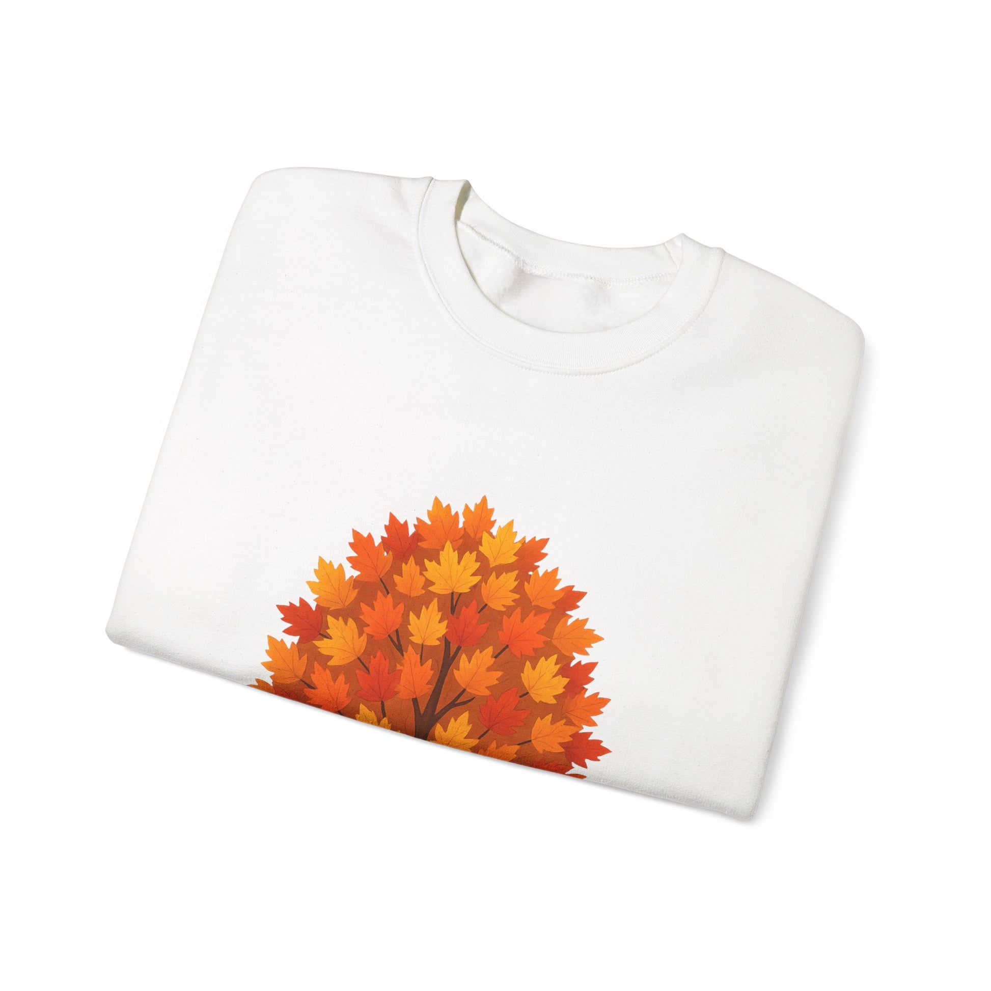 Casual autumn loungewear with vibrant leaf print

