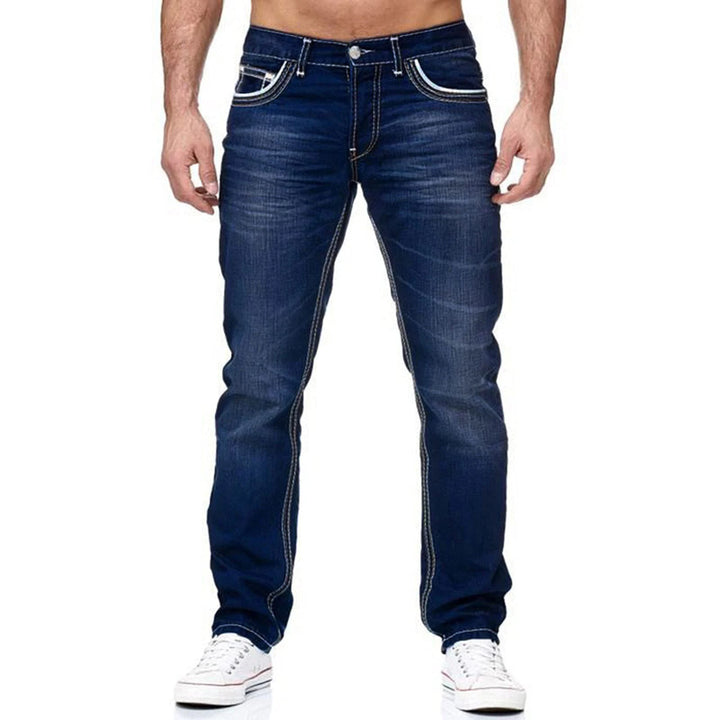Baggy Jeans Mens - Washed Straight-Leg Denim, No Holes!