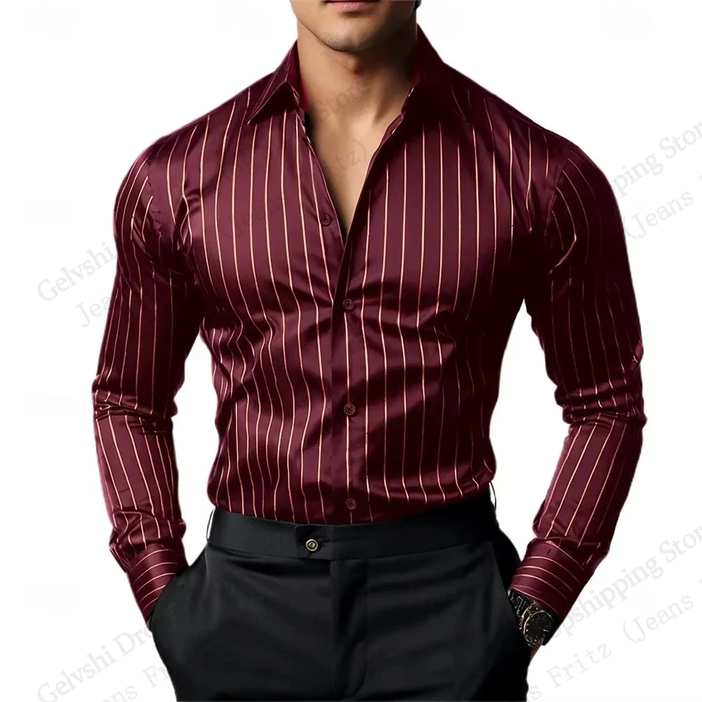mens satin shirt striped pattern texture closeup luxury feel