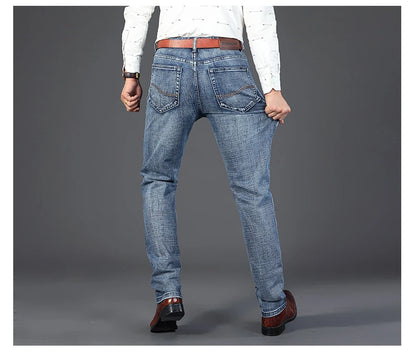 Men's Stretch Straight Leg Jeans for Business Wear