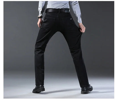 Men's Stretch Straight Leg Jeans for Business Wear
