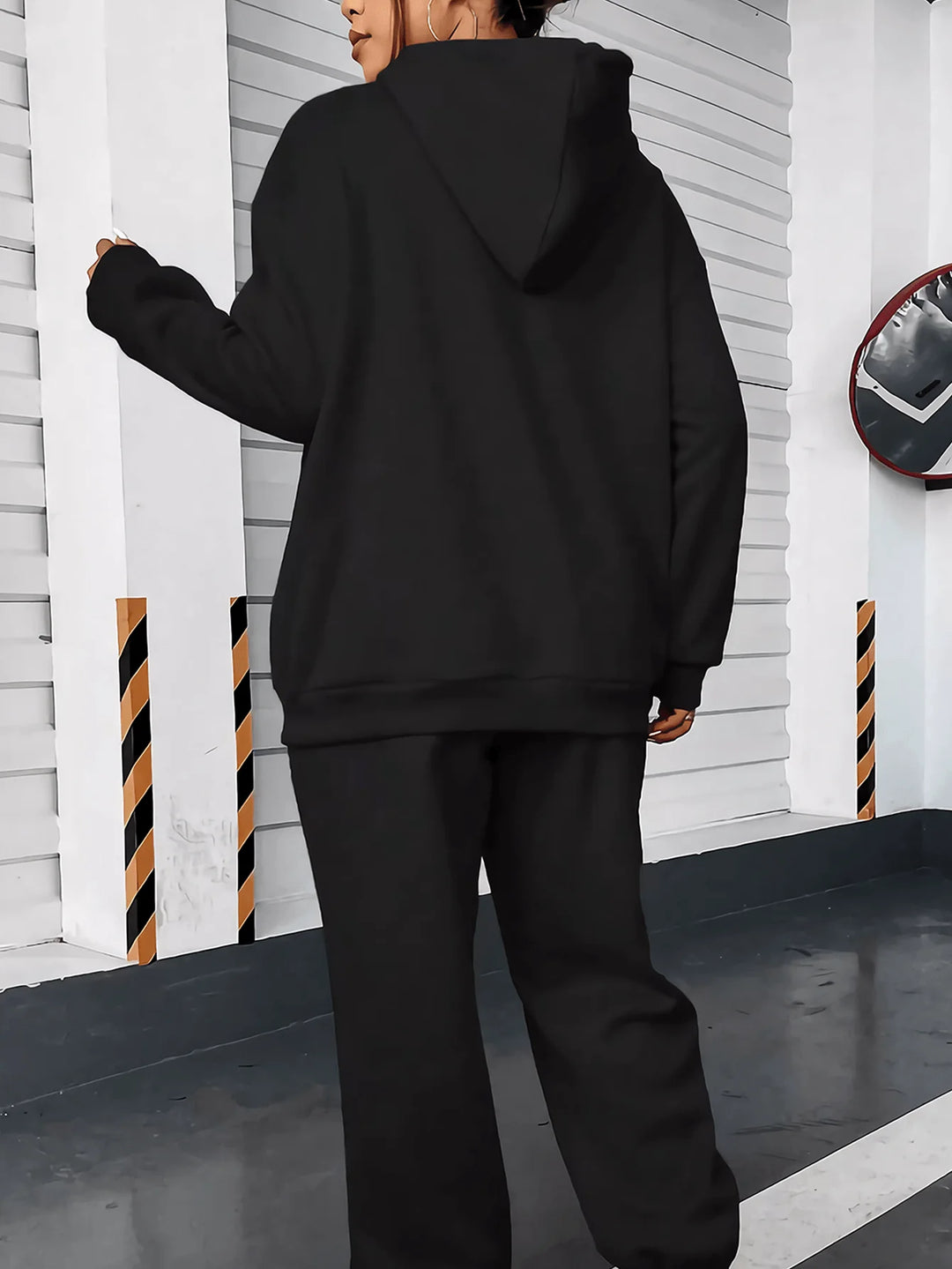 queen hoodie jogger set matching top and pants in cream with bold Queen logo for gym warmups and daily errands
