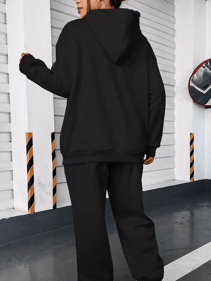 queen hoodie jogger set matching top and pants in cream with bold Queen logo for gym warmups and daily errands
